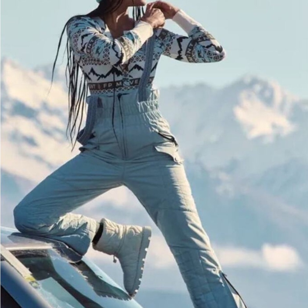 All Prepped Free People Ski Bib (Light Blue)